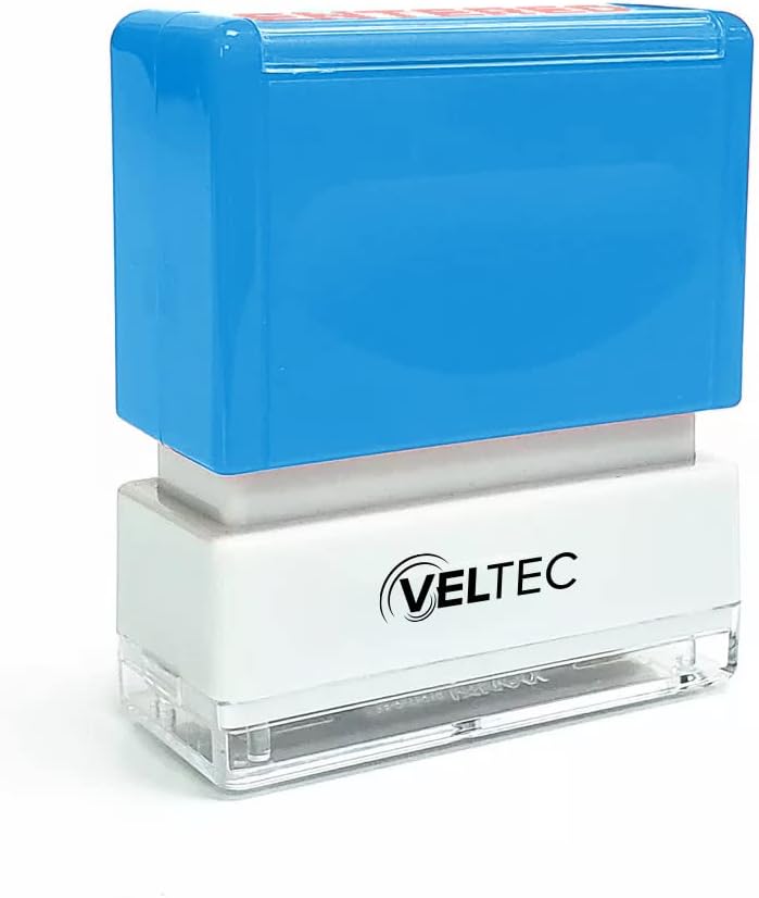 Veltec Premium Pre-Inked Message Stamp, Red Ink (Void) - Image 3